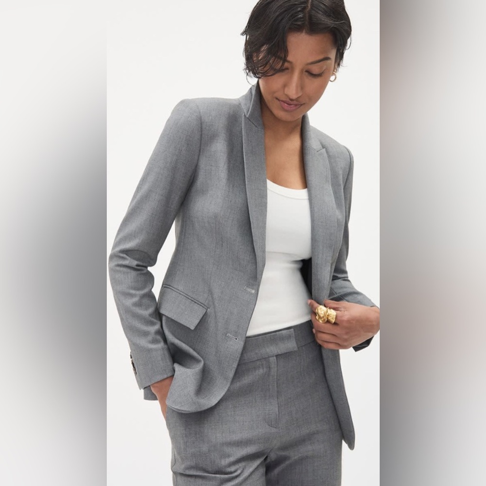RW&Co Grey Blazer, 1 button closure